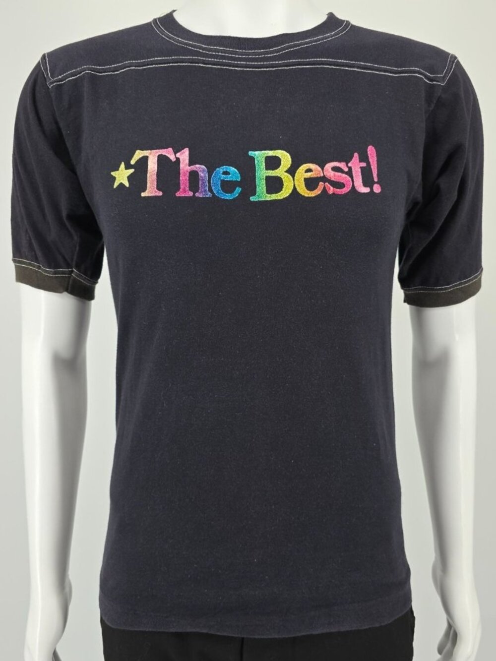 Vintage 1970s Sportswear "The Best!"/"Wanda Big Red" Glitter Iron On T-Shirt (S)